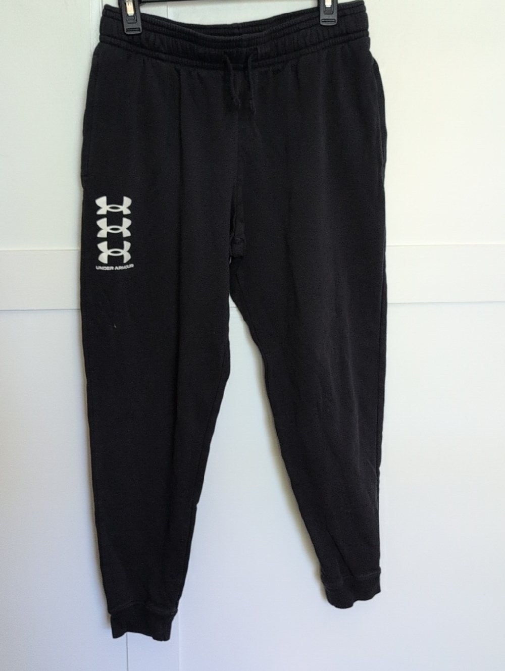 Under Armour Black Jogger Sweatpants with White Logo